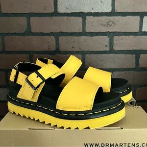 Dr. Martens RARE Yellow Black Colorblock Voss Sandals